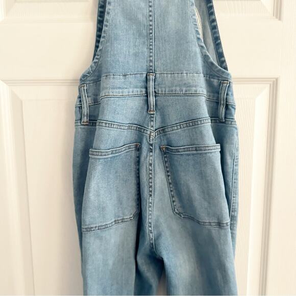 Madewell Bayfront Crop Overalls E9702 Small Button Front Denim Blue Jean - Picture 5 of 14